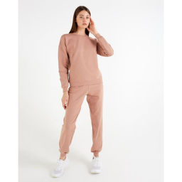 Костюм спортивный женский: свитшот, брюки, MINAKU: Casual Collection, размер 44, песочный