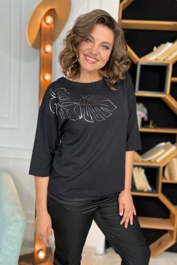 Джемпер Rumoda 2086 черный+серебро  фото 5