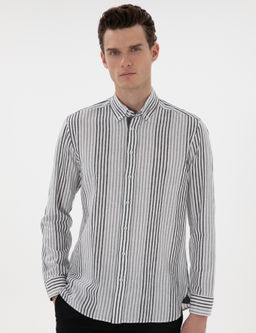 Рубашка Pierre Cardin Regular Fit Izgili черная с длинным рукавом