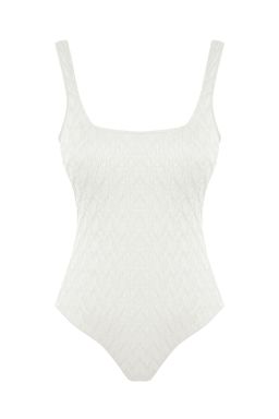 TRENDYOLMILLA Ekru Kare Yaka Dokulu Regular Mayo TBESS23MA00223 фото 8