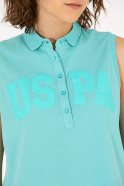 Мятная женская футболка с воротником-поло - U.s. polo assn фото 20