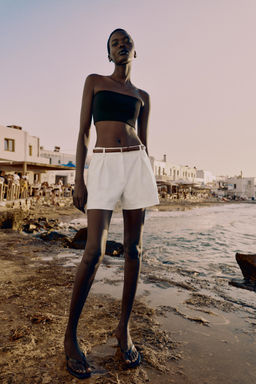 DARTED BERMUDA SHORTS WITH BELT - Zara фото 51