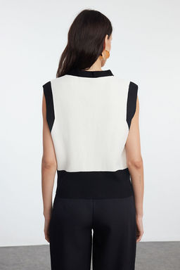 TRENDYOLMILLA Ekru Cep Detayl? V Yaka Fitted Yelek TWOAW25YE00029  фото 10