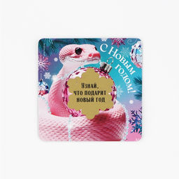 Цена за 10 шт. Магнит новогодний со скретч-слоем «Новый год: С новым годом», 8 х 8 см