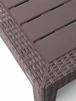 Стол садовый Rattan, 153.2×78.9×70.1 см, пластиковый, цвет тёплый орех