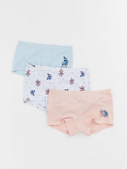 Stitch ve Angel Bask?l? K?z ?ocuk Boxer 3l?
