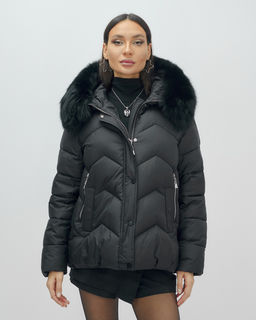 Куртка зимняя женская с мехом и капюшоном тренд черного цвета 7759Ch Бренд: Visdeer - Mtforce фото 3
