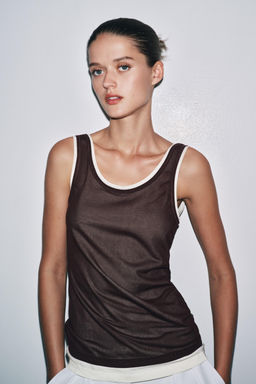 DOUBLE STRAP T-SHIRT - Zara фото 7