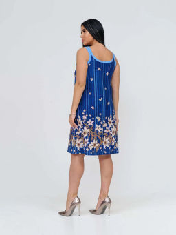 Сарафан женский, цвет синий бежевый