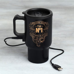 Термокружка с подогревом от USB Сильному духом, 450 мл