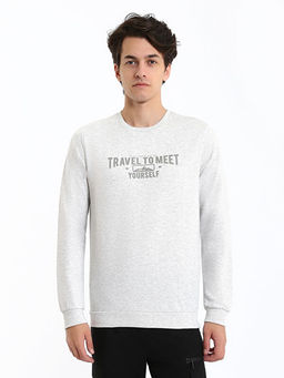 Bisiklet Yaka Uzun Kollu Bask?l? Erkek Sweatshirt - Waikiki фото 4