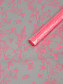 Плёнка для цветов «Ласточки», прозрачный/розовый туманный, 0.6×9.3±5% м, 40 мкм, 200 г