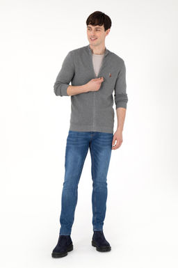 Мужской серый меланжевый базовый трикотажный кардиган Неожиданная скидка в корзине - U.s. polo assn фото 11