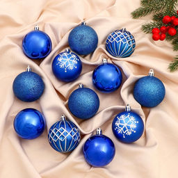 Ёлочные игрушки Эльза, шары новогодние, d=6 см, набор 12 шт., синий