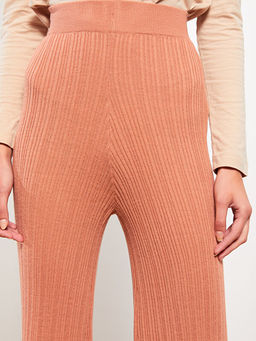 Kad?n Beli Lastikli D?z Triko Pantolon