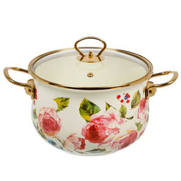 Кастрюля эмал сталь, 4 л, крышка стекло, Pions, Y4-11364 индукция (513820)