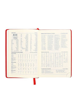 Ежедневник НЕдатированный А5, 136 листов в линейку, кожзам Небраска, золотой срез, красный - Calligrata фото 8