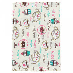 Шторы для кухни, 2шт 148х160см "На десерт, вид 1/1", на шторной ленте, рогожка (хлопок 100%) 171г/м2, упаковка классическая, пакет ПВХ 32х41см, "Домашняя мода" (Россия)