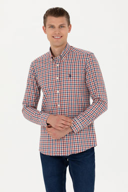 Мужская бордовая рубашка с длинным рукавом - U.s. polo assn фото 13