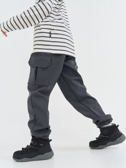 Брюки карго Softshell "Черный меланж" 7+