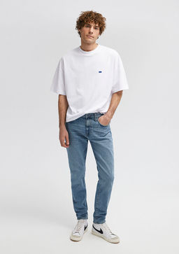 Milan Premium Blue Puslu Ac?k Mavi Jean Pantolon