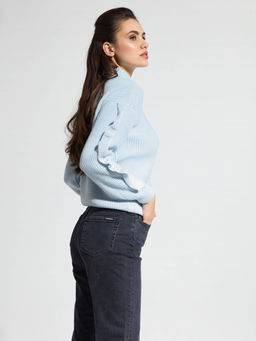 CONTE Oversizeсвитер из итальянской пряжи с мериносовой шерстью LDK 074 ice blue