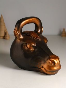 Копилка для денег Гиря конь, гипс, 21?25 см, под бронзу