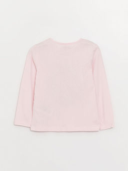 Bisiklet Yaka Bask?l? Uzun Kollu K?z ?ocuk Ti??rt - Waikiki фото 3