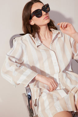 Camisa en mezcla de lino - H&m фото 5