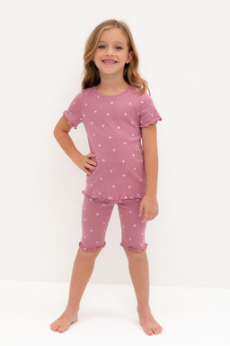 К 1632/пепельная роза,мини листики пижама для дев