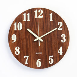 Часы настенные классические, светящиеся, d=30 см, дерево