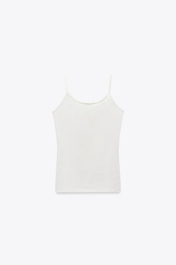 POLYAMIDE SLIM STRAP T-SHIRT - Zara фото 28
