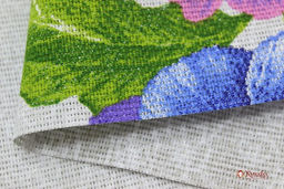 Рогожка Анютины глазки на светло-сером, ш.1.5м, хлопок-100%, 165гр/м.кв - Купава фото 4