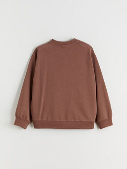 Bisiklet Yaka Minnie Mouse Bask?l? K?z ?ocuk Sweatshirt