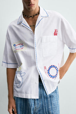 CONTRAST EMBROIDERY SHIRT - Zara фото 5