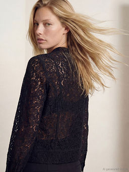 Hakim Yaka Dantelli Bluz