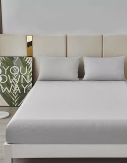 Простыня Страйп на резинке Мерцана MERCS010 (Серый) 160x200