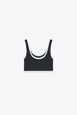 SPORTY DOUBLE EFFECT CROP TOP - Zara фото 8