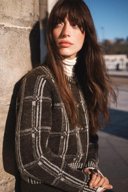 CHECKED KNIT CARDIGAN - Zara фото 3