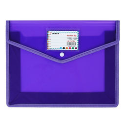 Папка-конверт на кнопке А4, 500 мкр, с расширением, горизонтальная, карман для визиток, МИКС - Simaland фото 6