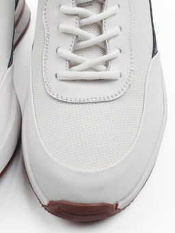 03-10-57 WHITE/DK. GREY Кроссовки мужские (натуральная кожа, текстиль)