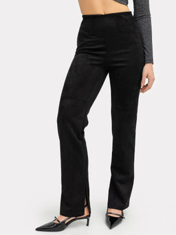 Брюки женские черные под замшу черный 182493