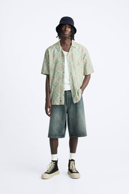 TEXTURED VISCOSE BLEND SHIRT