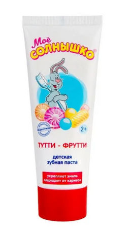 МОЕ СОЛНЫШКО зубн.паста 100гр Тутти-фрутти (12шт/кор)
