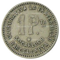 1 песета 1915 года Испания  Барселона