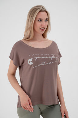 Футболка женская из вискозы Лирика какао You are safe - Амадэль фото 4