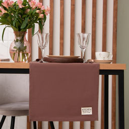 Дорожка на стол «Этель» Kitchen 40×150 см, 100% хлопок, саржа 220 г/м², коричневая