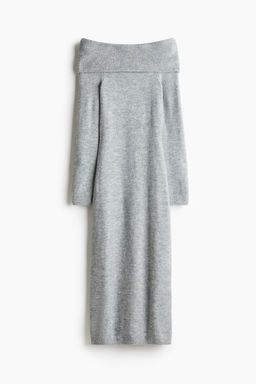 Vestido off-the-shoulder en punto fino - H&m фото 6