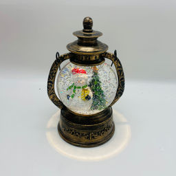 Новогодний декор Лампа стекло - Снеговник с елкой 20 см (арт. 7088D) - Ип лебедев о.ю фото 2