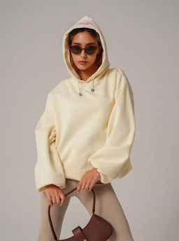 K13043 Толстовка OVER SIZE ЖЕЛТЫЙ